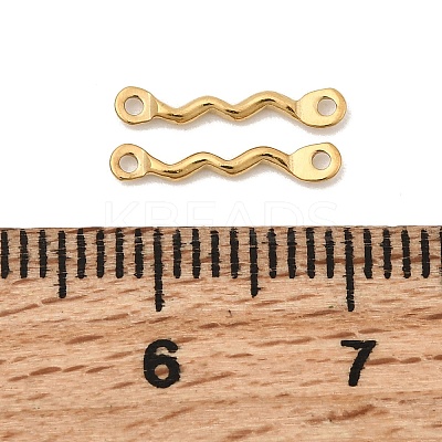 304 Stainless Steel Wavy Bar Links Connector Charms STAS-A134-01N-G-1