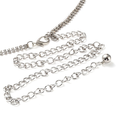 Alloy Crystal Rhinestone Link Chain Belts AJEW-U019-01P-02-1