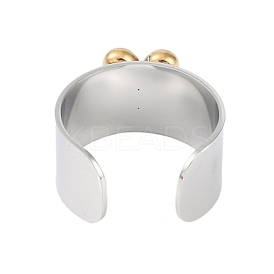 304 Stainless Steel Heart Open Cuff Rings RJEW-C095-04P-1