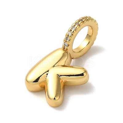 Brass Micro Pave Cubic Zirconia Pendants KK-K345-13K-G-1
