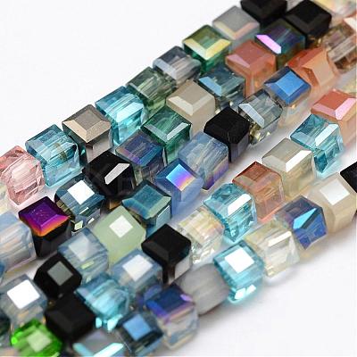 Electroplate Glass Beads Strands EGLA-L007-M01-1