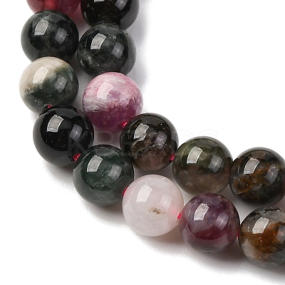 Natural Multicolor Tourmaline Beads Strands G-K402-A01-6mm-1
