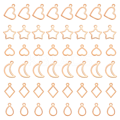 120Pcs 6 Style 304 Stainless Steel Charms STAS-PH0005-38-1