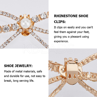 4Pcs Alloy Rhinestone Shoe Decoration AJEW-GF0009-28KCG-1
