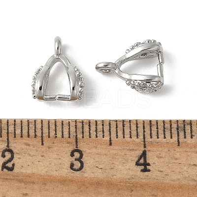 Brass Micro Pave Cubic Zirconia Ice Pick Pinch Bails KK-D324-34P-1