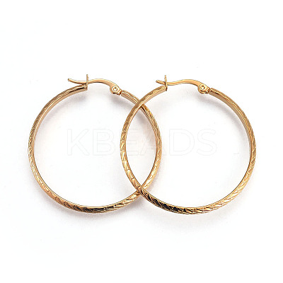 Ion Plating(IP) 304 Stainless Steel Hoop Earrings LS-EJEW-L215-19G-1