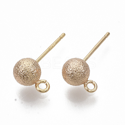 Brass Ball Stud Earring Findings X-KK-T048-010GB-NF-1