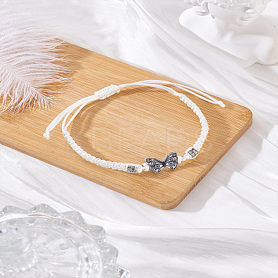 1Pc Alloy Butterfly Link Bracelet BJEW-LP0004-25A-1
