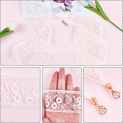 1Pc Cotton Polyester Lace Headbands for Women AJEW-CY0001-73B-1