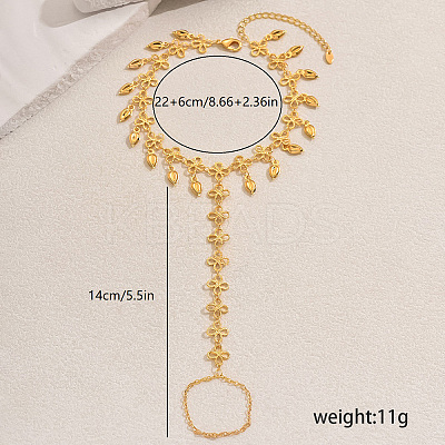 Brass Hollow Flower Tassel Anklets with Toe Chains for Women's Summer Dress OQ1163-1