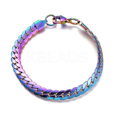 Men's 304 Stainless Steel Cuban Link Chain Bracelets BJEW-O177-02A-1