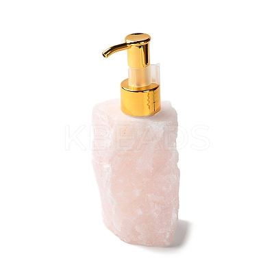 Raw Natural Rose Quartz Pump Press Bottles G-B131-02B-1
