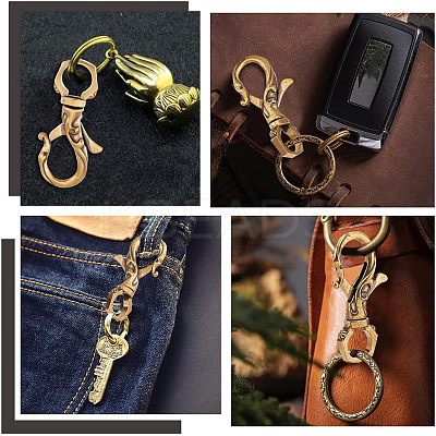 2Pcs Tibetan Style Brass Lobster Claw Clasp FIND-AR0002-51-1