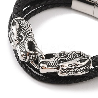 Braided Microfiber Leather Multi-strand Bracelets BJEW-B096-21D-1