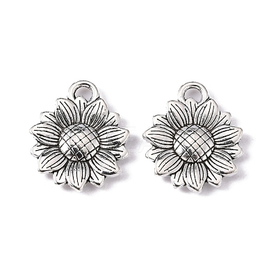 Sunflower Tibetan Style Alloy Pendants TIBEP-R344-35AS-LF-1