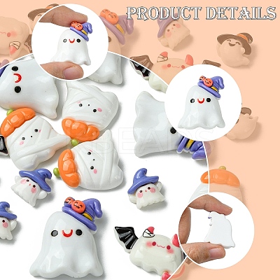 20Pcs 5 Styles Halloween Opaque Resin Decoden Cabochons CRES-YW0002-30-1