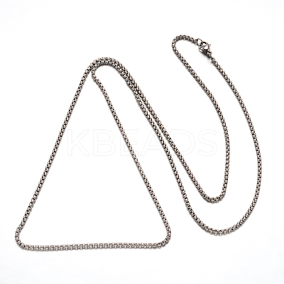 Tarnish Resistant 304 Stainless Steel Box Chain Necklaces STAS-L164-03P-1