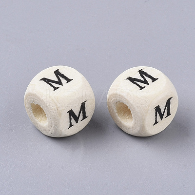 Printed Natural Wood Beads WOOD-T026-001M-1