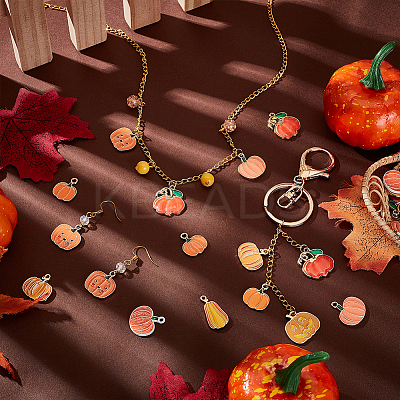 44pcs 11 styles Thanksgiving Day Alloy Enamel Pendants ENAM-GA0001-08-1