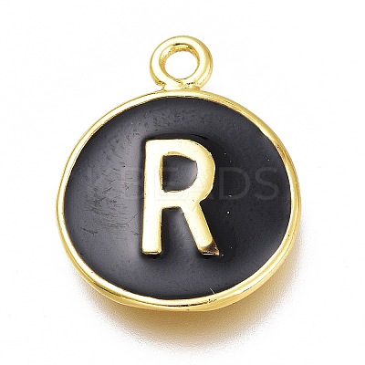 Brass Enamel Pendants KK-H103-02R-G-1