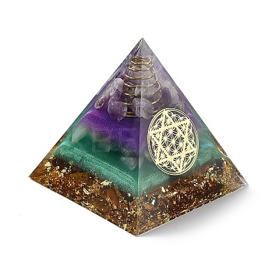 Orgonite Pyramid Resin Energy Generators DJEW-D013-04B-1