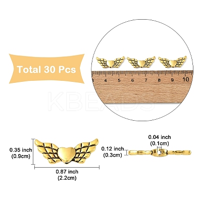 30Pcs Tibetan Style Alloy Angeltee Beads TIBEB-YW0001-32AG-1