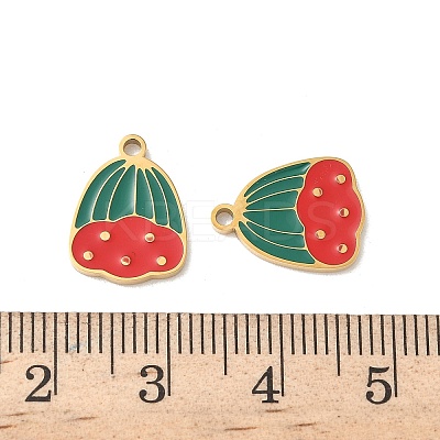 304 Stainless Steel Enamel Pendants STAS-I351-08G-1