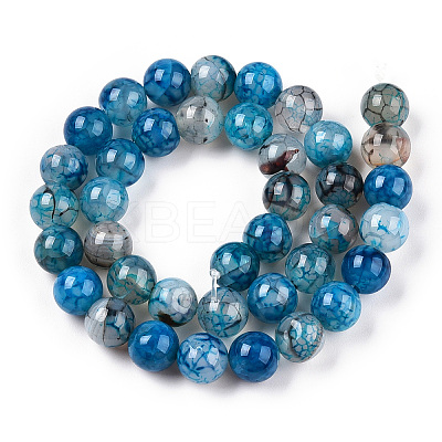 Dyed Natural Dragon Veins Agate Beads Strands G-Q462-128C-8mm-1