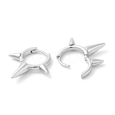 Rack Plating Brass Spike Hoop Earrings for Women EJEW-D059-19P-1