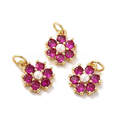 Rack Plating Brass Micro Pave Cubic Zirconia Charms KK-A160-22E-G-1