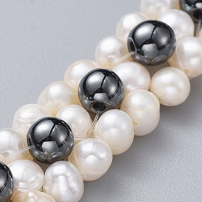 Non-Magnetic Synthetic Hematite Beads Bracelets BJEW-JB04605-1