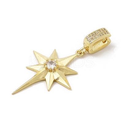 Brass Micro Pave Cubic Zirconia Pendants KK-U047-11G-1