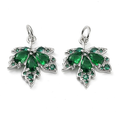 Rack Plating Brass Clear Cubic Zirconia Pendants KK-B078-02P-02-1