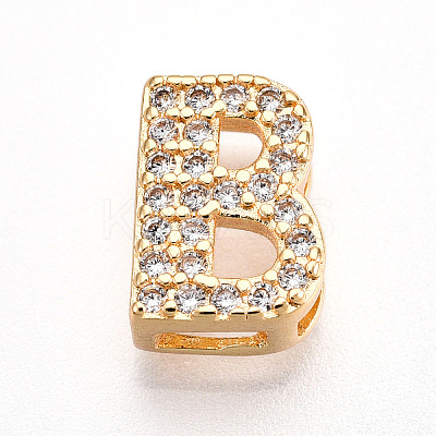 Brass Micro Pave Cubic Zirconia Charms KK-N254-217G-B-1