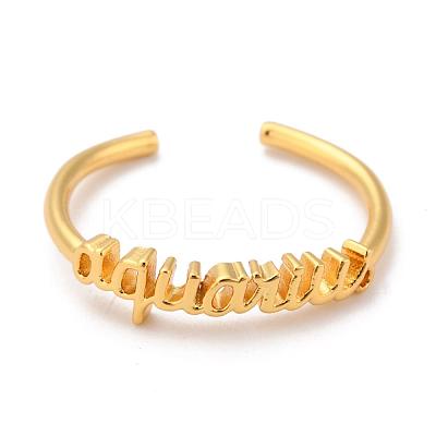 Constellation/Zodiac Sign Brass Cuff Rings RJEW-O042-06G-J-1