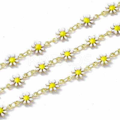 Handmade Eanmel Daisy Flower Link Chains CHC-F015-05G-02-1