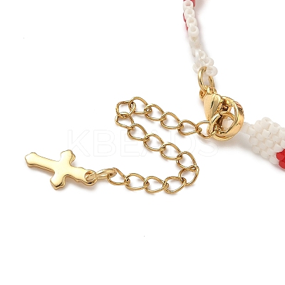 3Pcs 3 Colors Glass Seed Beaded Bracelets for Women BJEW-MZ00214-1