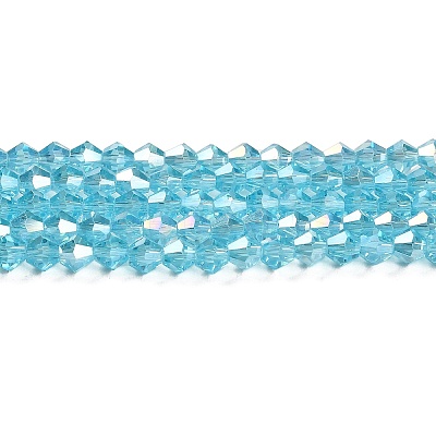 Transparent Electroplate Glass Beads Strands GLAA-F029-2mm-A20-1