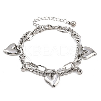304 Stainless Steel Multi-strand Bracelets BJEW-P365-02P-1