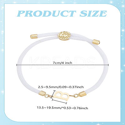 1pc Adjustable Nylon Cord Slider Bracelets for Women BJEW-LP0001-33B-G-1