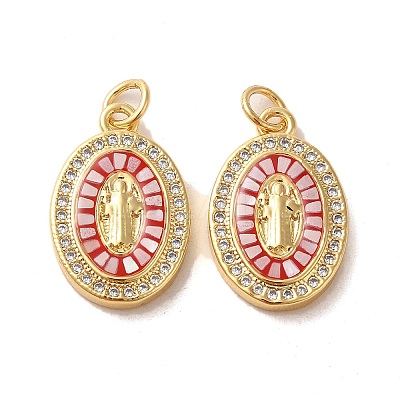 Brass Micro Pave Cubic Zirconia Pendants KK-D096-23G-1
