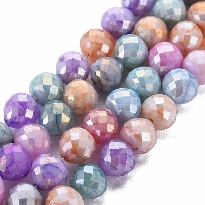 Opaque Baking Paint Crackle Glass Beads Strands X-EGLA-S174-19I-1