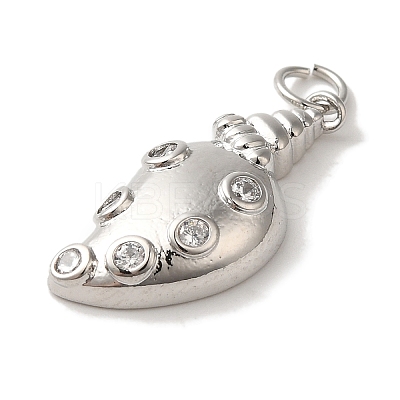 Rack Plating Brass Micro Pave Cubic Zirconia Pendants KK-U027-09-04P-1