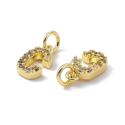 Real 18K Gold Plated Brass Micro Pave Clear Cubic Zirconia Charms KK-E068-VB452-C-1