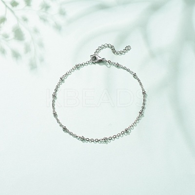 Non-Tarnish 304 Stainless Steel Satellite Chains Anklet for Women AJEW-AN00501-1