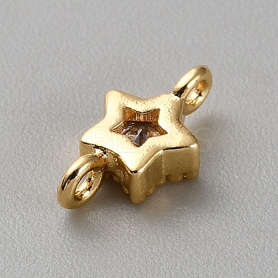 Light Gold Plated Brass Pave Cubic Zirconia Connector Charms LS-KK-CJC0001-43KCG-05-1