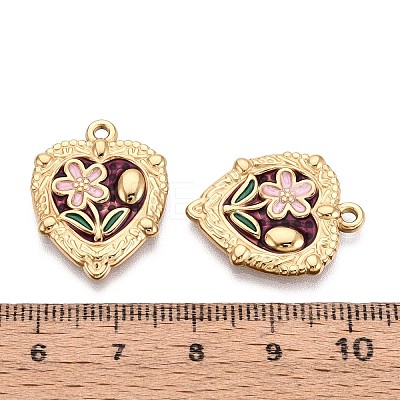304 Stainless Steel and Enamel Pendants STAS-T068-84A-1