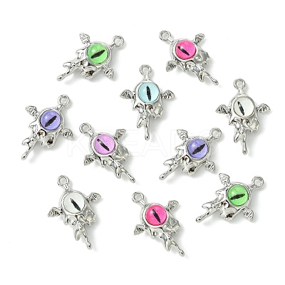 12Pcs 6 Colors Evil Eye Resin Pendants RESI-CJ0004-02-1