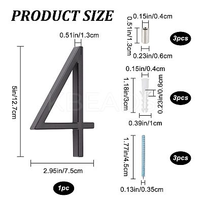 Zinc Alloy Number Sign Labels FIND-WH0061-83E-1