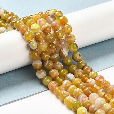 Natural Striped Agate/Banded Agate Beads Strands G-A246-12mm-15-1